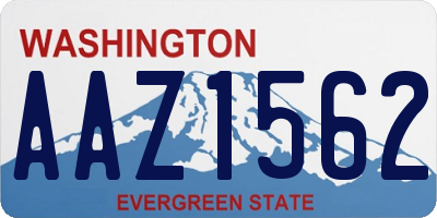 WA license plate AAZ1562