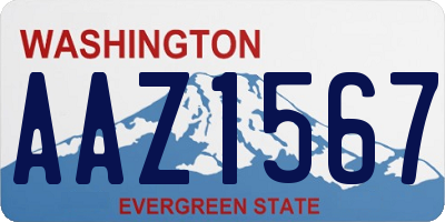 WA license plate AAZ1567