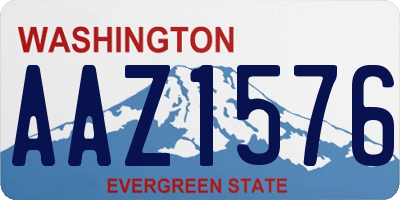 WA license plate AAZ1576