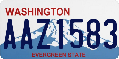 WA license plate AAZ1583