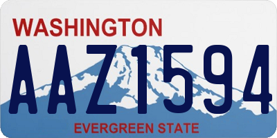 WA license plate AAZ1594