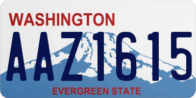 WA license plate AAZ1615