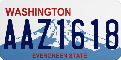WA license plate AAZ1618