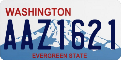 WA license plate AAZ1621
