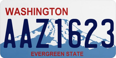 WA license plate AAZ1623