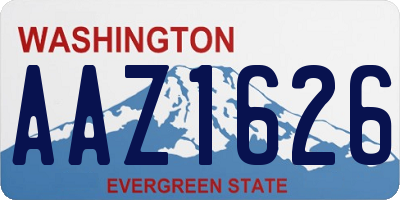 WA license plate AAZ1626