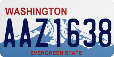 WA license plate AAZ1638
