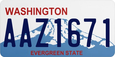 WA license plate AAZ1671