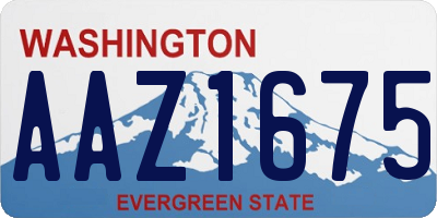 WA license plate AAZ1675