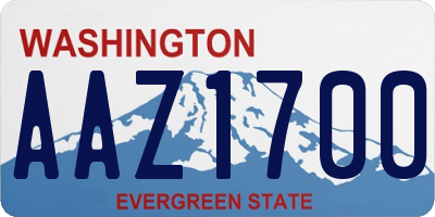 WA license plate AAZ1700