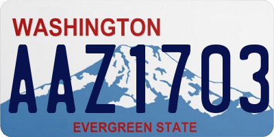WA license plate AAZ1703
