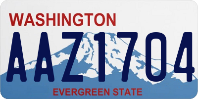 WA license plate AAZ1704