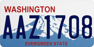 WA license plate AAZ1708