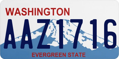 WA license plate AAZ1716