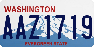WA license plate AAZ1719