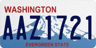 WA license plate AAZ1721