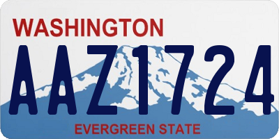 WA license plate AAZ1724