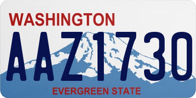WA license plate AAZ1730