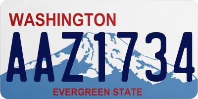 WA license plate AAZ1734