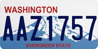 WA license plate AAZ1757