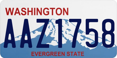 WA license plate AAZ1758