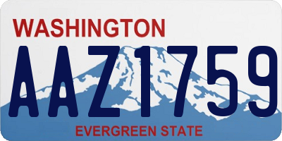 WA license plate AAZ1759