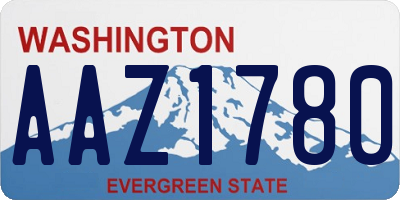WA license plate AAZ1780