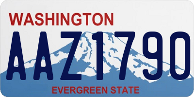 WA license plate AAZ1790