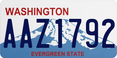 WA license plate AAZ1792