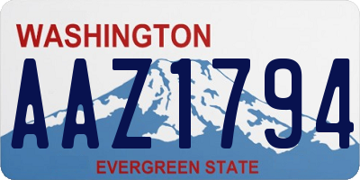 WA license plate AAZ1794