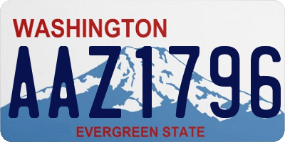 WA license plate AAZ1796