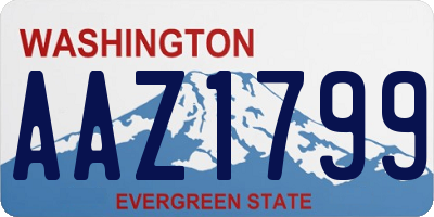 WA license plate AAZ1799