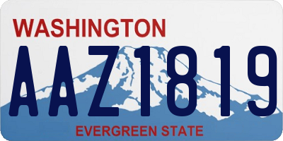 WA license plate AAZ1819