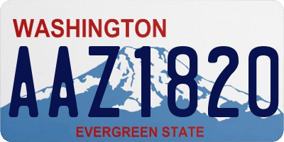 WA license plate AAZ1820