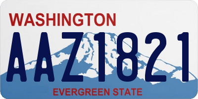 WA license plate AAZ1821