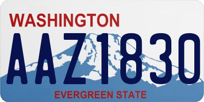 WA license plate AAZ1830