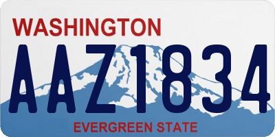 WA license plate AAZ1834