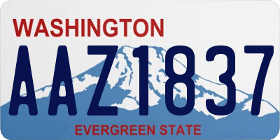WA license plate AAZ1837