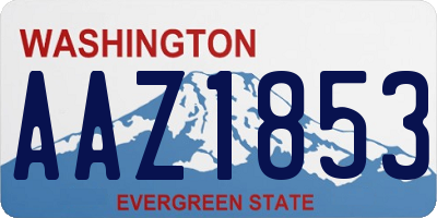 WA license plate AAZ1853