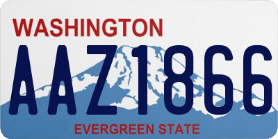 WA license plate AAZ1866