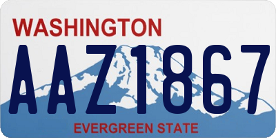 WA license plate AAZ1867