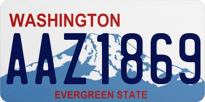 WA license plate AAZ1869