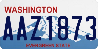 WA license plate AAZ1873