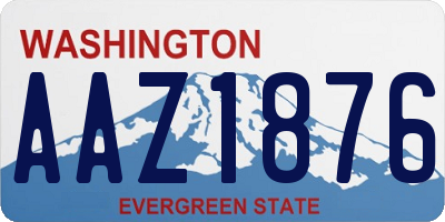 WA license plate AAZ1876