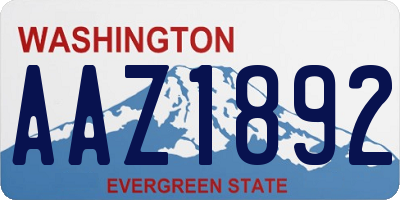 WA license plate AAZ1892
