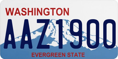 WA license plate AAZ1900