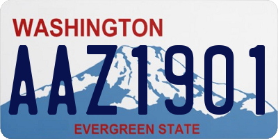 WA license plate AAZ1901