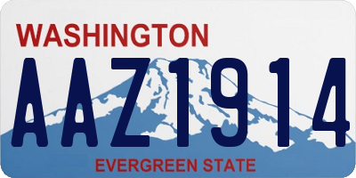 WA license plate AAZ1914