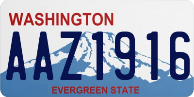 WA license plate AAZ1916