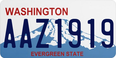 WA license plate AAZ1919